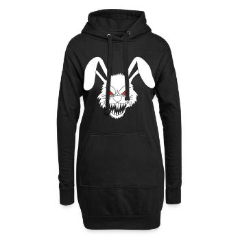 Lapin blanc démoniaque - Sweat-shirt à capuche long Femme - noir - Devant