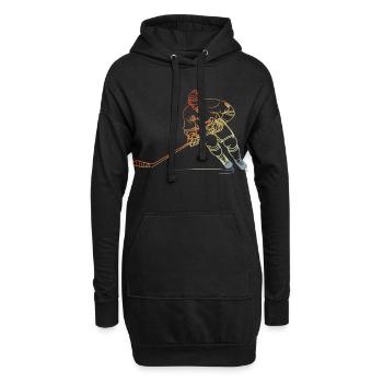 Eishockeyspieler Skizze Vintage - Hoodie-Kleid - Schwarz - Vorne