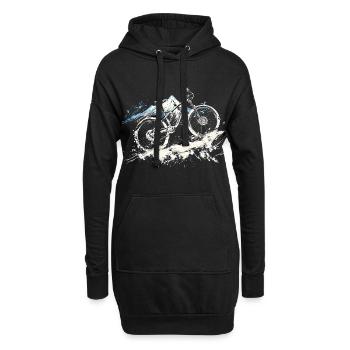 Mountainbiking Illustration - Hoodie-Kleid - Schwarz - Vorne