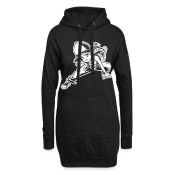 Breakdancerin - Hoodie-Kleid - Schwarz - Vorne