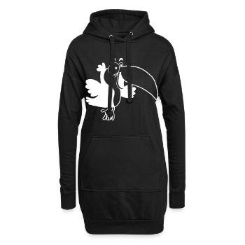 Oiseau toucan blanc - Sweat-shirt à capuche long Femme - noir - Devant