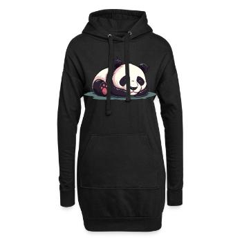 Dessin animé mignon d’un panda endormi - Design adorable - Sweat-shirt à capuche long Femme - noir - Devant