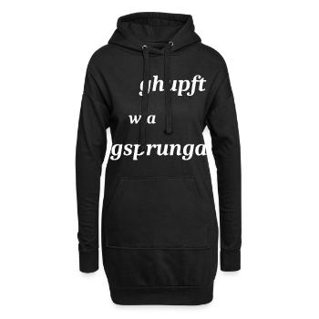 GehupftWieGsprungen Dialekt - Hoodie-Kleid - Schwarz - Vorne