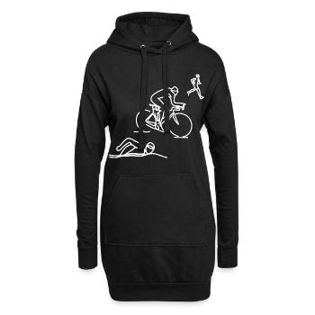 Natation Cyclisme Course à pied - Sweat-shirt à capuche long Femme - noir - Devant