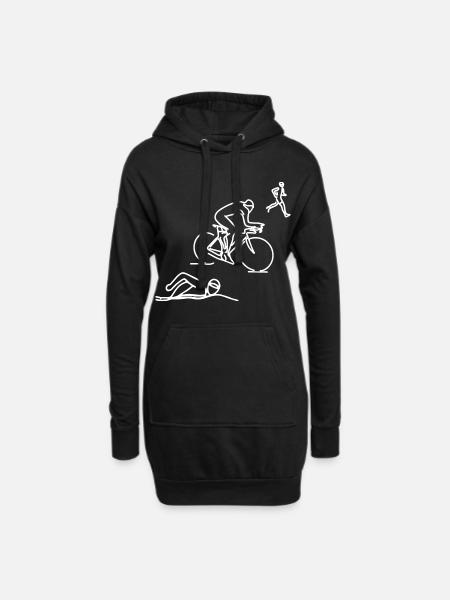 Natation Cyclisme Course à pied - Sweat-shirt à capuche long Femme - noir