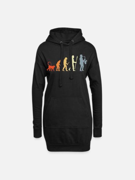 Saxophonist Evolution - Hoodie Dress - black