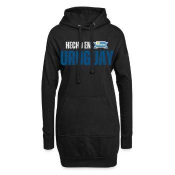 Hergestellt in Uruguay, uruguayischer Stolz - Hoodie-Kleid - Schwarz - Vorne