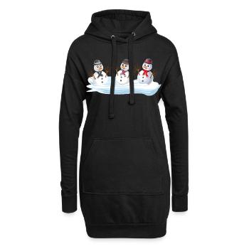 Bonhommes de neige - Snowman Christmas squad - Sweat-shirt à capuche long Femme - noir - Devant