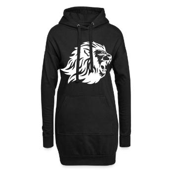 Der König der Tiere (weiß) - Hoodie-Kleid - Schwarz - Vorne