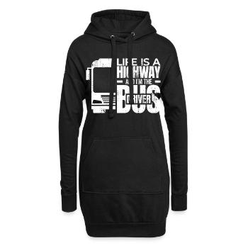 La vie est une autoroute et je suis le chauffeur de bus - Sweat-shirt à capuche long Femme - noir - Devant
