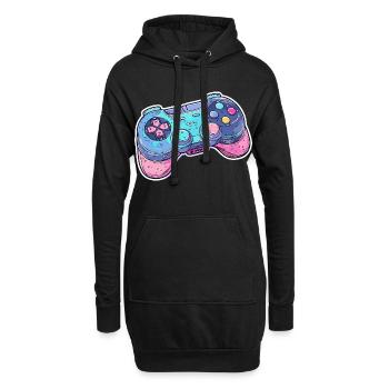 Graphismes de manette de jeu - Sweat-shirt à capuche long Femme - noir - Devant