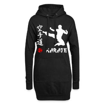 Karate weiss - Hoodie-Kleid - Schwarz - Vorne