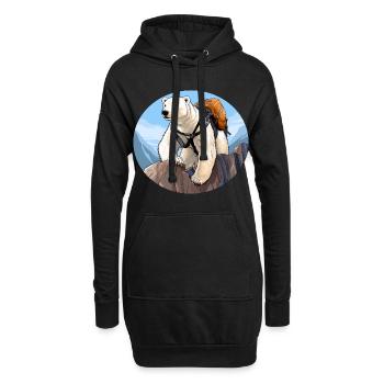 Polar Bear Hiking / Mountaineer Polar Bear - Hoodie Dress - black - Front