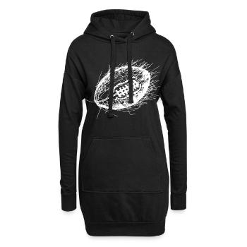 Football Ball Skizze - Hoodie-Kleid - Schwarz - Vorne