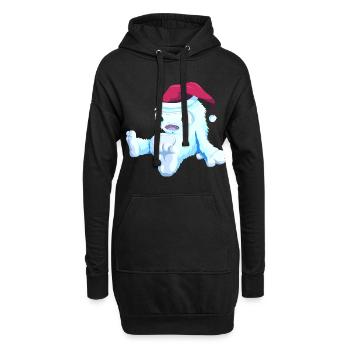 Poupée de Noël - Sweat-shirt à capuche long Femme - noir - Devant