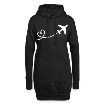 Cœur d’avion - Sweat-shirt à capuche long Femme - noir - Devant