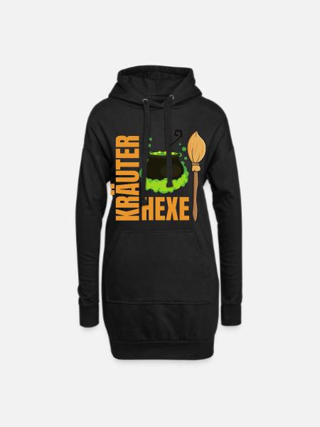 Kräuterhexe – Natur, Magie & Heilkräuter - Hoodie-Kleid - Schwarz