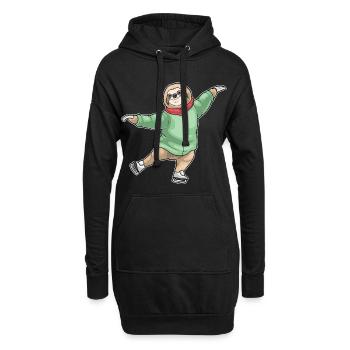 Patins à glace paresseux - Sweat-shirt à capuche long Femme - noir - Devant