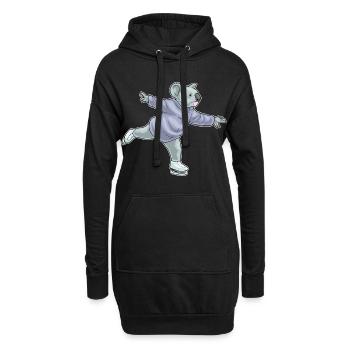 Patins à glace Koala - Sweat-shirt à capuche long Femme - noir - Devant