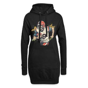 Footballeur - Sweat-shirt à capuche long Femme - noir - Devant
