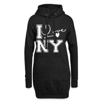 J’adore ny - Sweat-shirt à capuche long Femme - noir - Devant