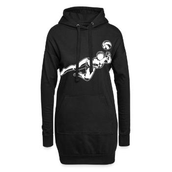 Beach-volley filles - Sweat-shirt à capuche long Femme - noir - Devant