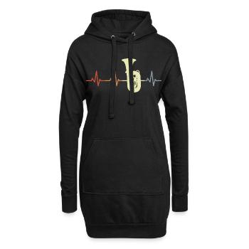 Tuba Vintage Cœur Ligne - Sweat-shirt à capuche long Femme - noir - Devant