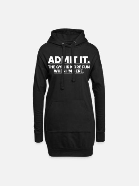 Funny Gym workout Shirts for men and women - Hoodie Dress - black