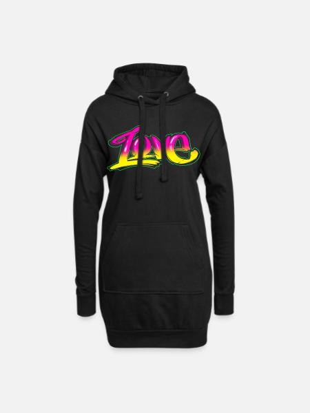 Graffiti Love - streetstyle design - Hoodie Dress - black