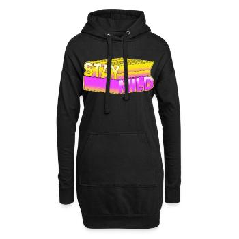 Stay Mild - Look rétro néon 3D - Sweat-shirt à capuche long Femme - noir - Devant