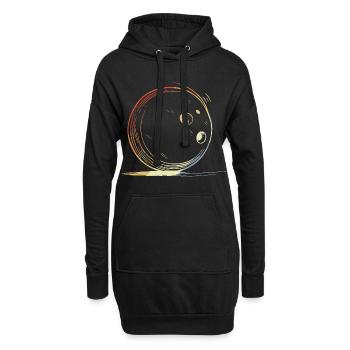 Bowling Retro Look - Hoodie-Kleid - Schwarz - Vorne