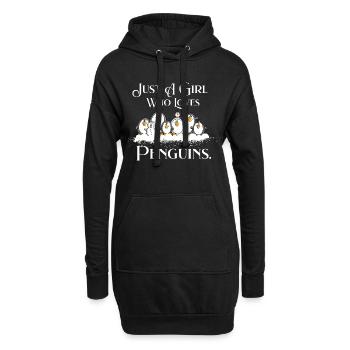 Just A Girl Who Loves Penguins Pinguin Spruch - Hoodie-Kleid - Schwarz - Vorne