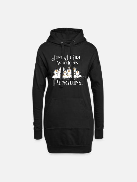 Just A Girl Who Loves Penguins Pinguin Spruch - Hoodie-Kleid - Schwarz