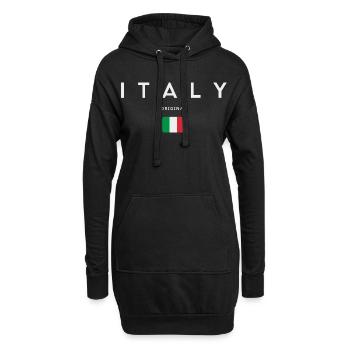 Drapeau de l’Italie, fierté italienne - Sweat-shirt à capuche long Femme - noir - Devant