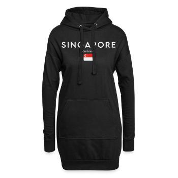 Flagge von Singapur, Stolz auf Singapur - Hoodie-Kleid - Schwarz - Vorne
