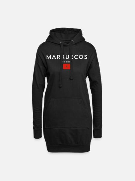 Flagge von Marokko, marokkanischer Stolz - Hoodie-Kleid - Schwarz