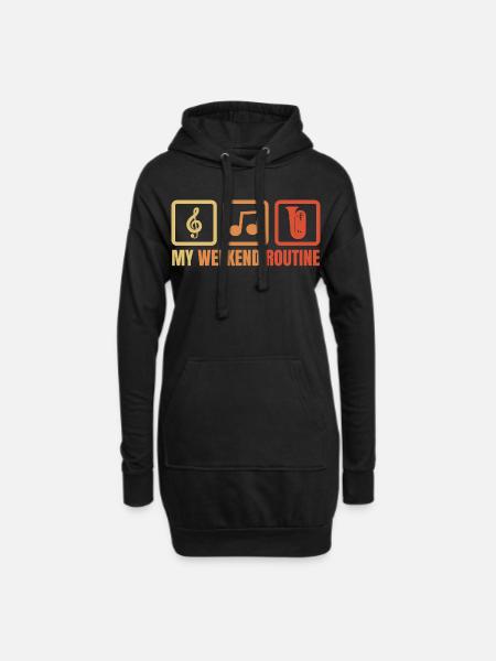 Tubist Wochenende - Hoodie-Kleid - Schwarz