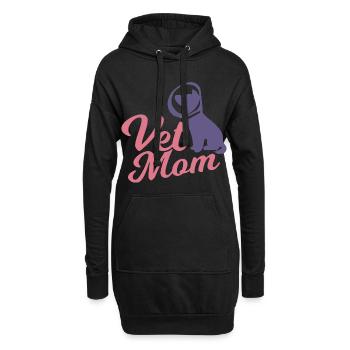 Mère vétérinaire - Sweat-shirt à capuche long Femme - noir - Devant