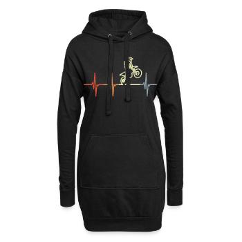 Mein Herz schlägt für Motocross - Hoodie-Kleid - Schwarz - Vorne