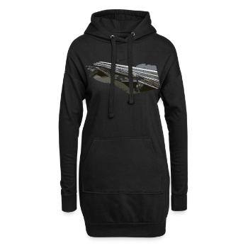 Brückeneinsturz - Hoodie-Kleid - Schwarz - Vorne