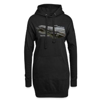 Brückeneinsturz Carola - Hoodie-Kleid - Schwarz - Vorne
