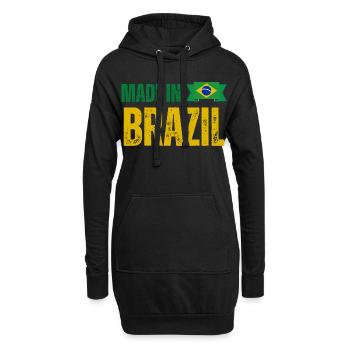 Made in Brazil, brasilianischer Stolz - Hoodie-Kleid - Schwarz - Vorne
