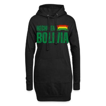Hergestellt in Bolivien, bolivianischer Stolz - Hoodie-Kleid - Schwarz - Vorne