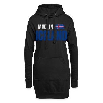 Fabriqué en Islande, fierté islandaise - Sweat-shirt à capuche long Femme - noir - Devant