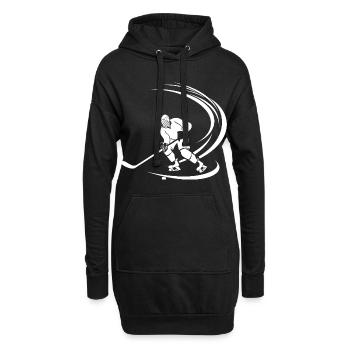 Eishockeyspieler Skizze - Hoodie-Kleid - Schwarz - Vorne