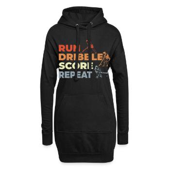 Laufen Dribbeln Punkten Wiederholen - Hoodie-Kleid - Schwarz - Vorne