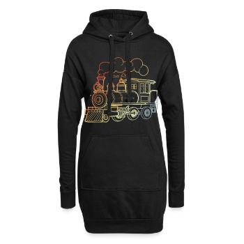 Dampflokomotive Vintage Look - Hoodie-Kleid - Schwarz - Vorne
