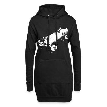 Skateboard Skizze - Hoodie-Kleid - Schwarz - Vorne