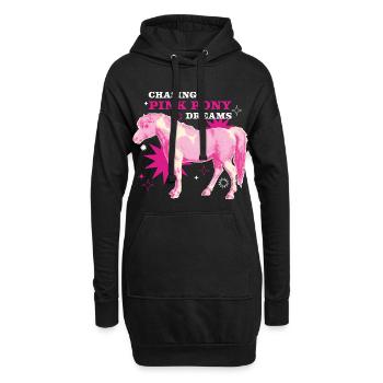 Pink Pony Dreams – Manège magique - Sweat-shirt à capuche long Femme - noir - Devant