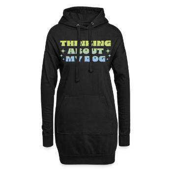 Penser à mon chien - Sweat-shirt à capuche long Femme - noir - Devant